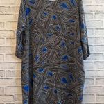 Escapada Women’s  Black, white and blue geometric print tunic 3/4 sleeve dress XL Photo 0