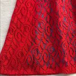Scarlett  Red and Blue Lace Overlay Fit & Flare Dress Photo 9