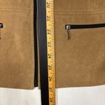 JM Collection Women's Faux Suede Jacket Camel Zip Modern Minimalist Casual Sz 12 Photo 5