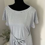 Merokeety  Dress.‎ Size Large Light blue striped. With attached belt. Photo 1
