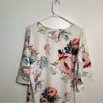 Casual Dress White Multicolor Floral Sheer Stripes L Size L Photo 9