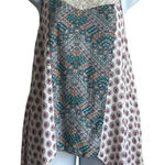 Hem & Thread  Women Top S Multicolor Crochet Inlet Mixed Boho Pattern Festival‎ Photo 0