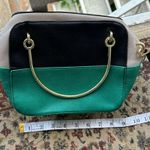 Purse Elegant Green and Black Satchel with Gold Handle/CESCA Photo 4