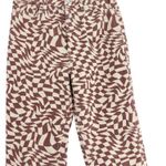 PacSun Rare  Eco Trippy Checker Ultra High Waisted Slim Fit size 24 brown cream Photo 1