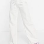 Stradivarius Creme High Waisted Wide Leg Jeans Photo 0