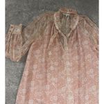 Rebecca Minkoff Women Viko pink floral Tie Neck Long Sleeve Top size S Photo 0