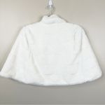 BHLDN  Shawl Jacket Wrap Womens Small White Faux Fur Photo 6