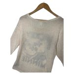 Disney  Top Womens M Knit Confetti Mickey Mouse Minnie Graphic Lightweight Cream Photo 11