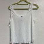 Wildfox Sport White Cropped Ribbed Tank Sz XL Photo 1