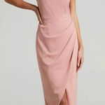 Showpo Dazzling Lights‎ Cowl Drape MIDI Dress Pink Peach Satin Size 6 US 0209 Photo 0