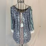 Peter Nygard  Boho Mixed Media Tunic Top Women’s Size Small Photo 2