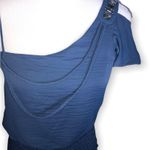 XOXO One Shoulder Jeweled Vintage Ruched Blouse Photo 1