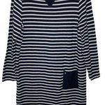 J.Jill cotton striped sweatshirt dress with a patch pocket size M Photo 0