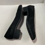 Selby Black Suede Pumps Block Heel Women's 9.5 Narrow 3A Slip On Almond Toe Photo 2