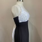 Vintage Y2K Niki Originals Black & White Halter Formal Maxi Gown Sz 6 Photo 8