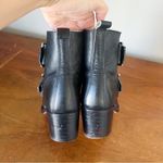Frye  • Sabrina Double Buckle Boot ankle bootie black leather block heeled moto Photo 10