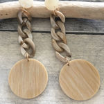 Long Acrylic disk and chain link earrings Photo 0