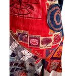 SAVE THE QUEEN! Asymmetrical Denim Red Logo Dress Size US 4 Photo 3