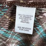 Cato Long sleeve smocked vneck brown and teal plaid top size large Photo 6