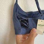Aerie NWT Square Neck Strappy Lace Up Unlined Adjustable Bra in Slate Blue Photo 2