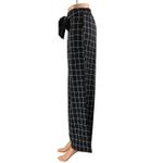 Mine Black Windowpane High Rise Drawstring Wide Leg Trousers Dress Pants Size S Photo 1