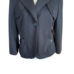 Loft Ann Taylor  short black long sleeve collared single breasted coat women's 8 Photo 6