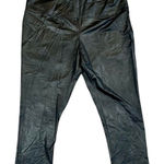 Rachel Zoe  Tummy Control Black Faux Leather High Waisted Cropped Leggings 2X Photo 0