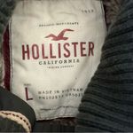 Hollister  crop down feathers jacket faux fur lined army green size large Photo 5