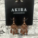 Akira EUC Accessories Set of Gold/Bronze Earrings Dangle Flower Photo 1