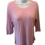 Honey Dew Soft Pink Heather Crew Neck LS Lounge Tee Top Size Scoop Neck Photo 0