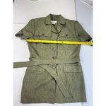 Dress Barn ‎ Olive Green Safari Style Short Sleeve Belted Shirt Dress Sz 4 Photo 5
