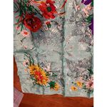 Vintage Floral Print Scarf Lightweight Accessories Fashion Women Made in Japan Blue Photo 4