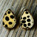 Teardrop Shaped Cheetah Print Earrings Photo 1