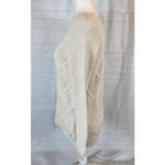 American Eagle  Women's Sweater Crewneck Pullover Cream Cable Knit Size M Photo 6