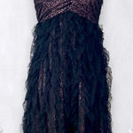 Mango MNG Suit Euro Early 2000's Black Pink Frilly Lace Babydoll Mini Dress XS Photo 0