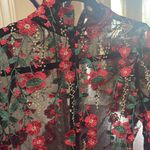 Anthropologie  Endless rose Floral Sheer Black Dress Photo 4