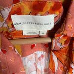 Anthropologie Vera for  Floral Sleeveless‎ Top Womens Medium Orange Pintucked Photo 5