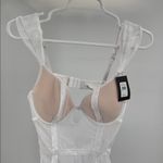 Fredrick’s of Hollywood Monica Michelle White Sheer Lingerie Bodysuit garter XL Photo 6
