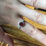 Natural Hessonite Garnet Sterling Silver Ring Size 9 Red Photo 2