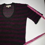 Burberry  London Knit Mini Dress Striped Purple Black Short Sleeve S Photo 6