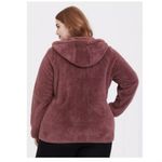 Torrid Clay Red Teddy Sherpa Zip Up Hoodie Pockets Satin Trim Size 2X Photo 2