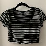Forever 21 black and white striped crop top Photo 0