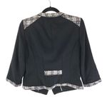 White House | Black Market Womens Jacket Tweed Detail Asymmetric Black Gray 8 Photo 2