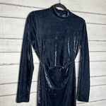 Pretty Little Thing Velvet Midi Dress Long Sleeve Blue Size 12 Photo 10