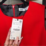 ZARA Red Structured Sleeveless Mini Dress Photo 7