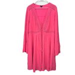 Torrid  Pink Gauze Lace-Up Bell‎ Sleeve Skater Dress Size 2X Photo 5