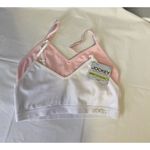 Jockey Women's Soft Pink and White Bralette Duo Size L Photo 1