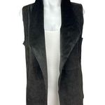 Ecru  $300 Genuine Suede Reversible Leather Brown Sleeveless Fur Vest Jacket Sz M Photo 0