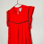 SABINA MUSAYEV Women's Luby Red Gunmetal Beading Shift Mini Dress Size Small Photo 3