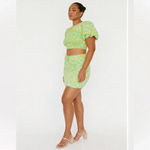 Sabo Skirt Lyla Draw Mini Skirt Chalk Floral 100% Cotton Size XS EUC Photo 2